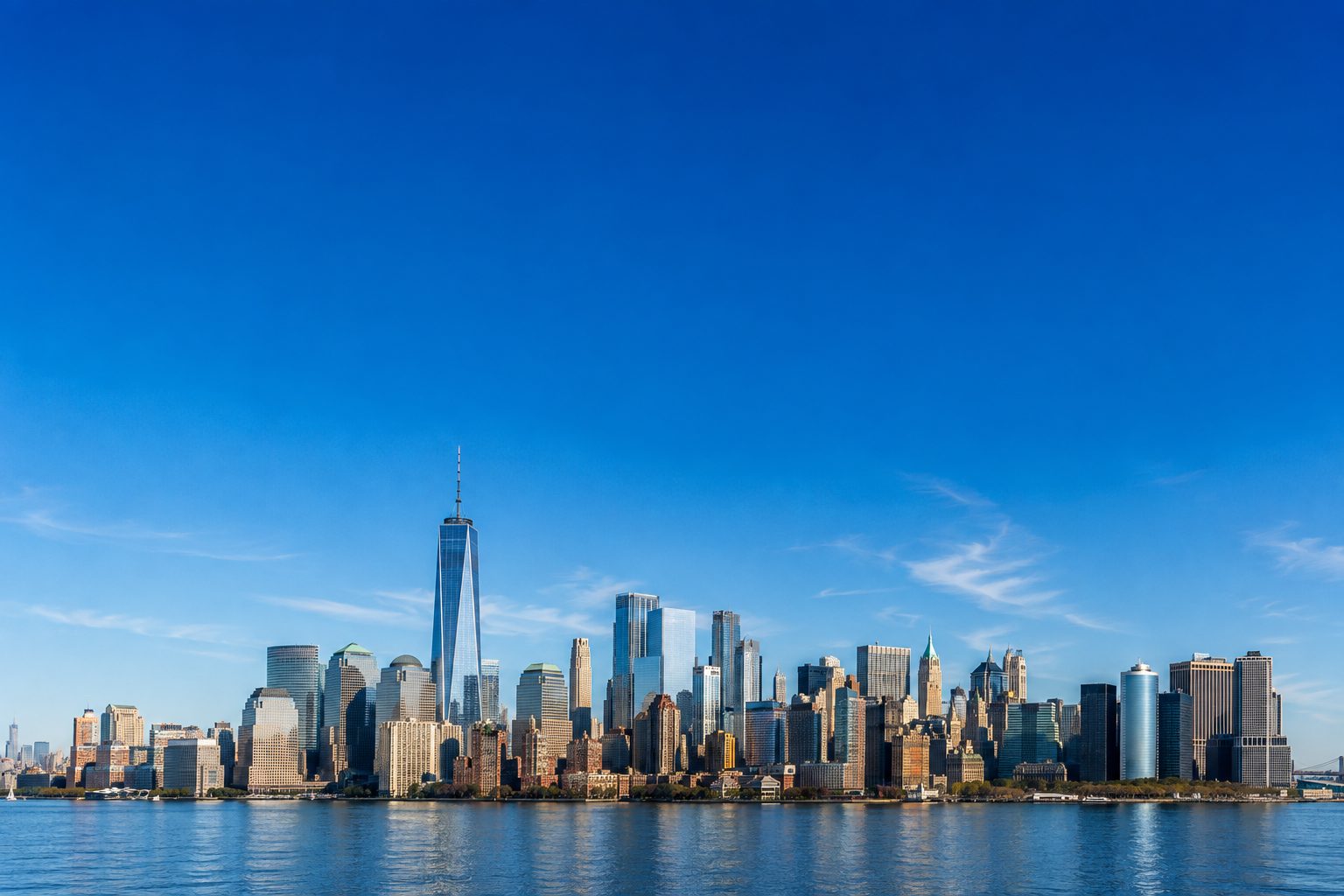 Manhattan skyline across the water